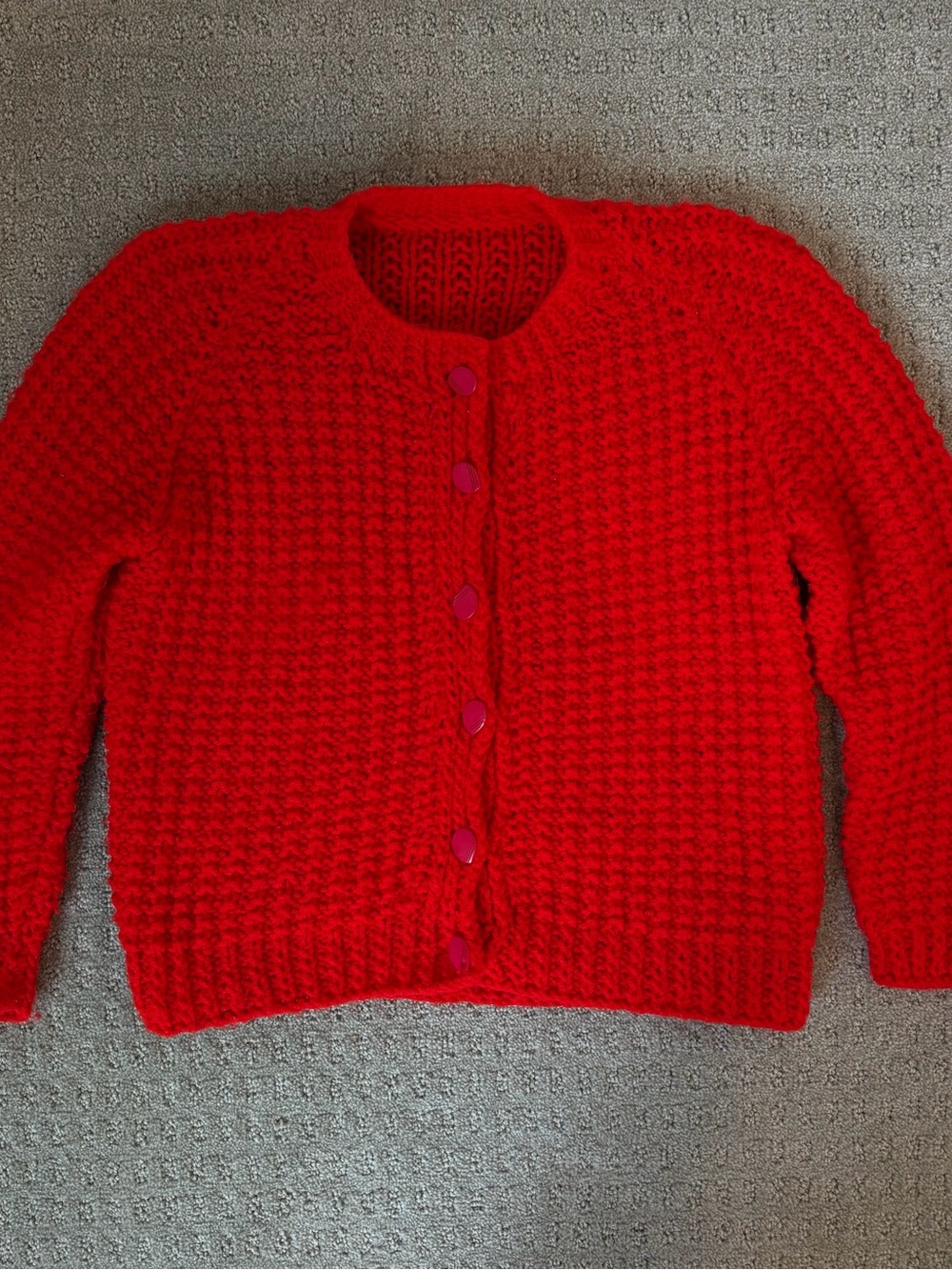 Vintage Red Knit Cardigan